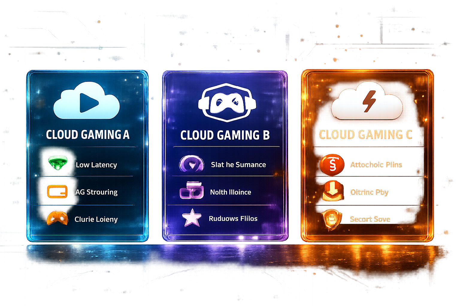 Comparativa visual entre Amazon Luna, NVIDIA GeForce NOW y Microsoft xCloud en cloud gaming