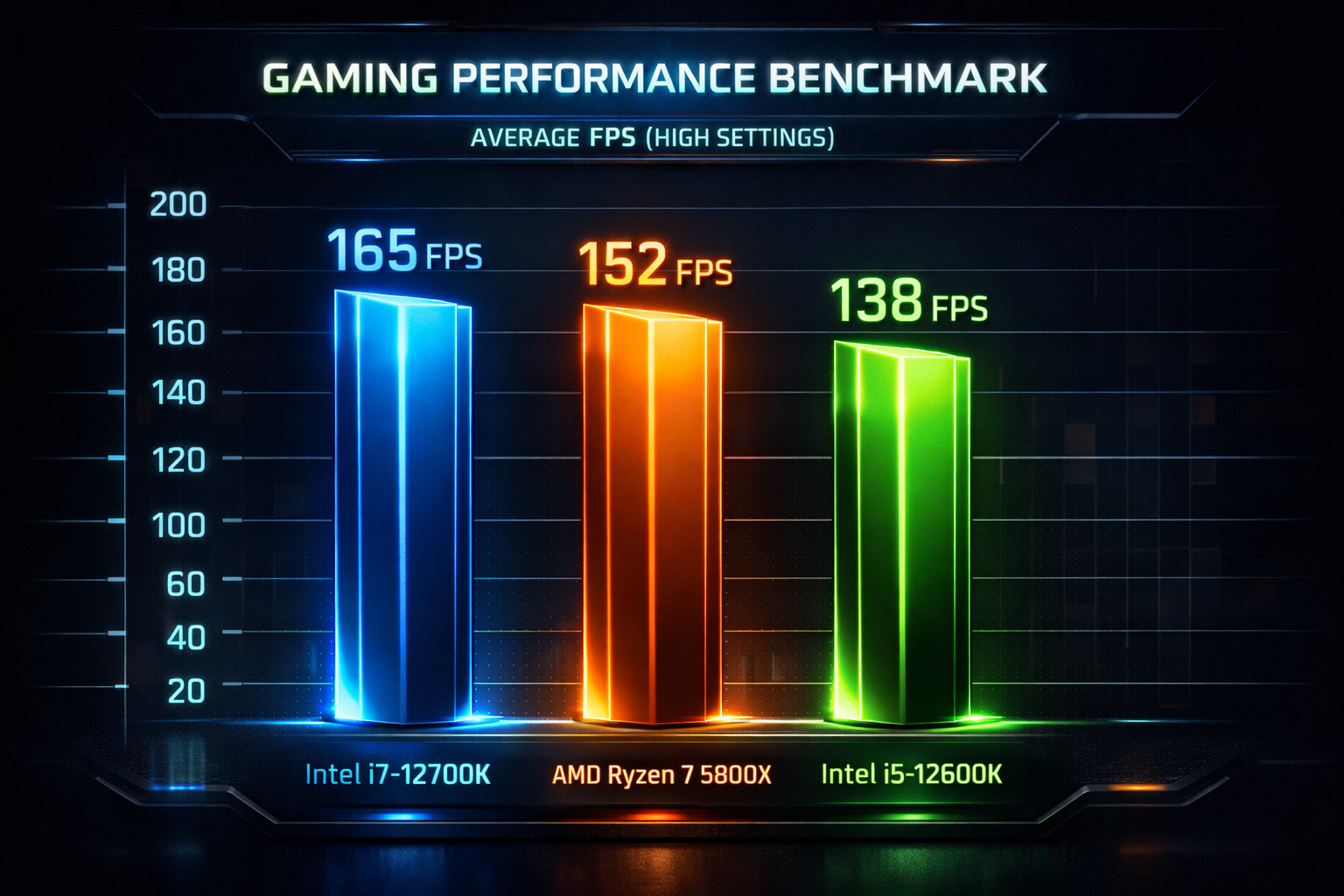 Gráfico de benchmarks gaming filtrados del AMD Ryzen 7 7700X3D comparado con 7800X3D y 9800X3D a 1080p Ultra