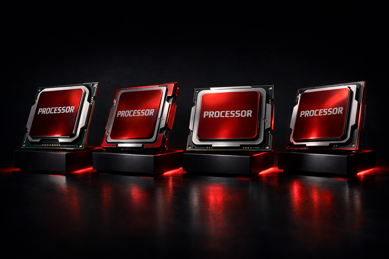 Comparativa visual de la familia AMD Ryzen 7 X3D: 5800X3D en AM4, 7700X3D y 7800X3D en AM5 con Zen 4, 9800X3D en AM5 con Zen 5