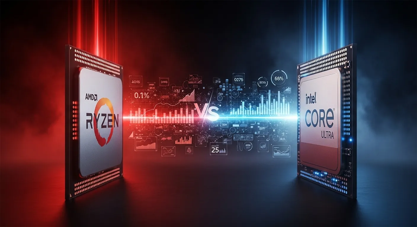 Comparativa de rendimiento entre AMD Ryzen X3D e Intel Core Ultra 285K en gaming y productividad