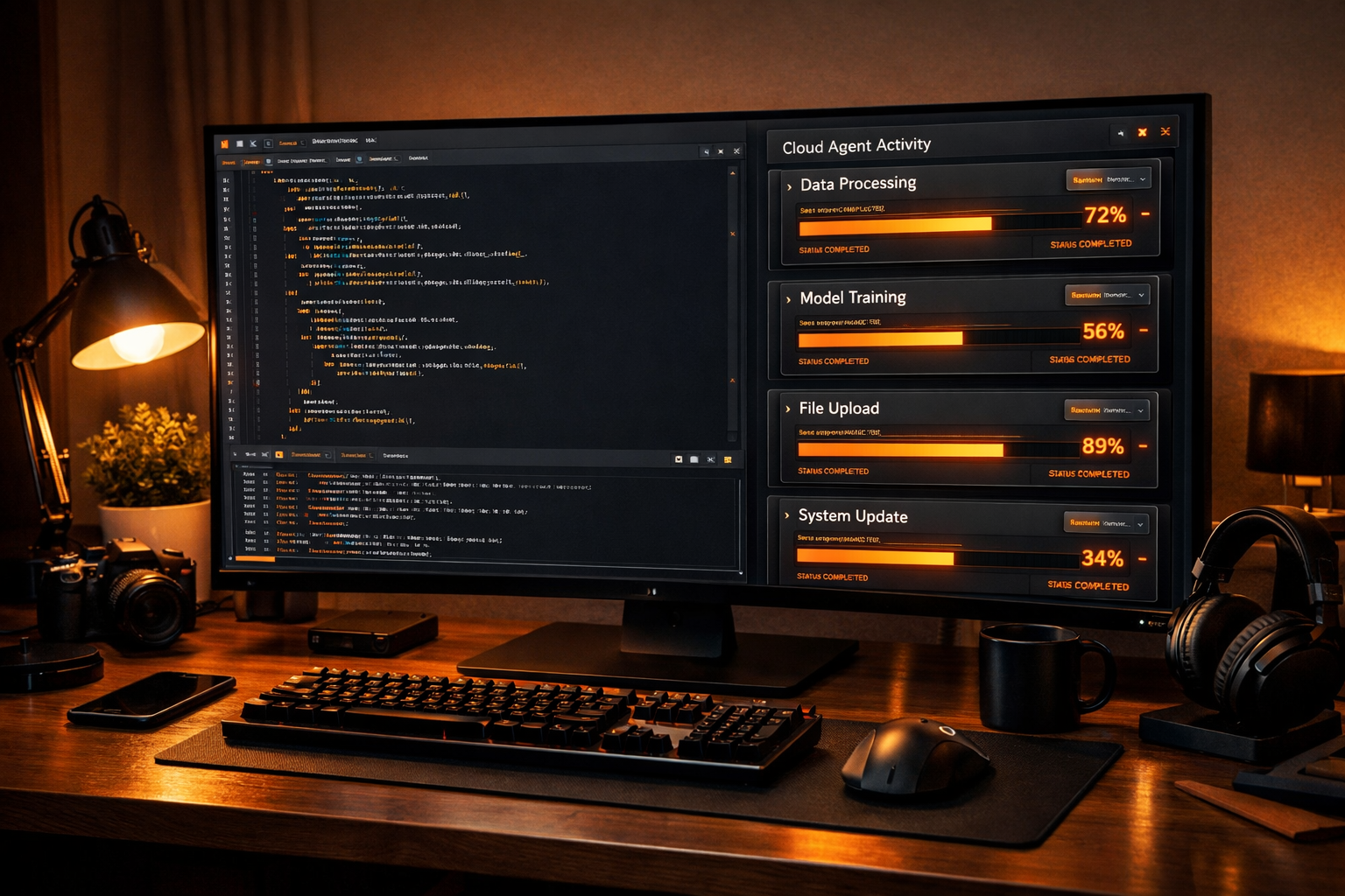Cursor Background Agents ejecutando tareas en paralelo en la nube con PR generado en GitHub