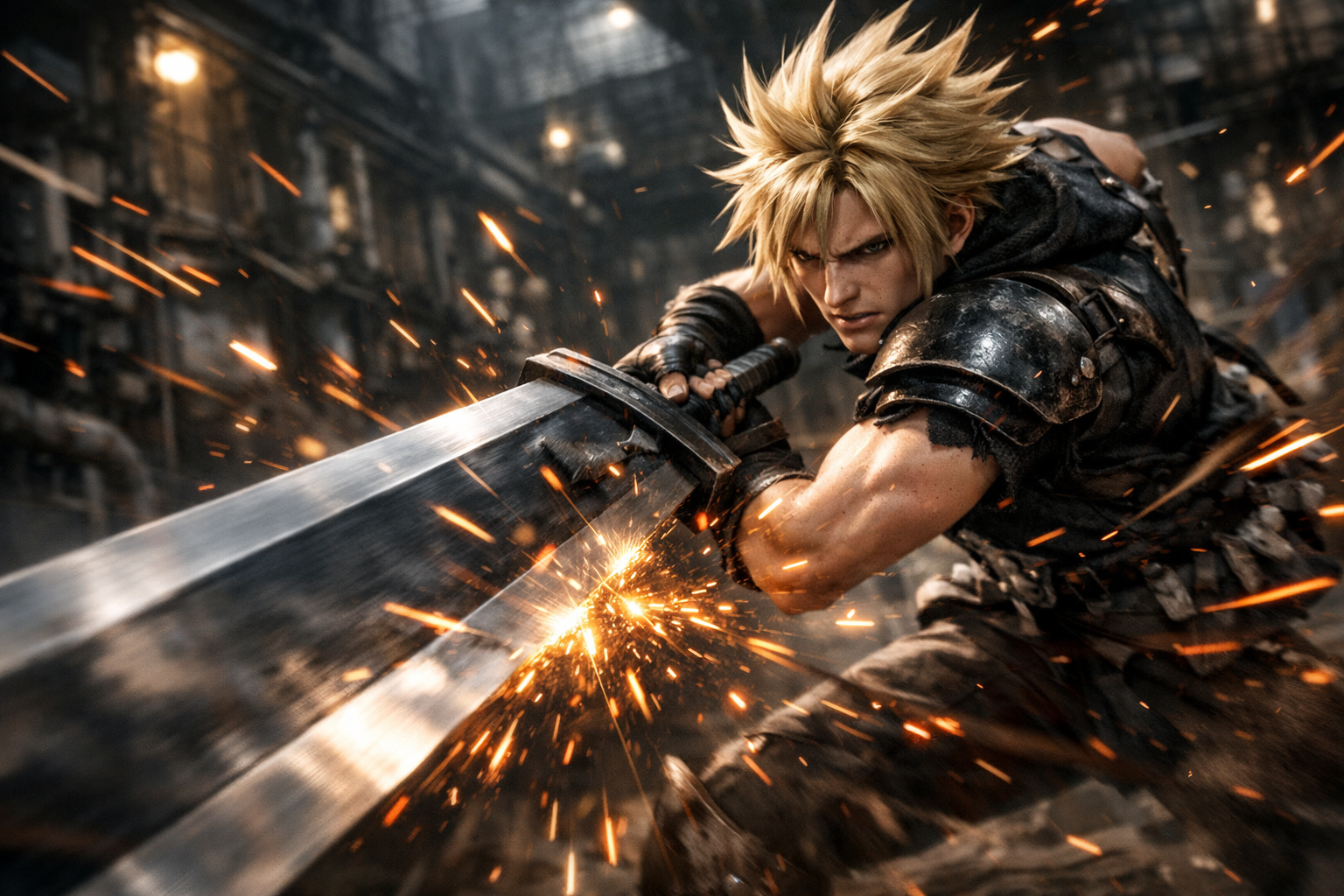 Cloud Strife combatiendo con la espada mortal en Final Fantasy VII Remake Intergrade Switch 2