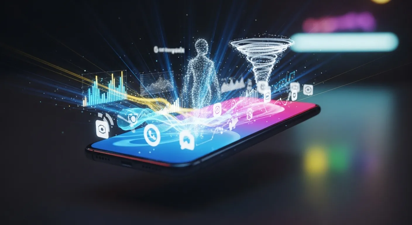 Smartphone Android con Gemini modo agéntico ejecutando tareas autónomas