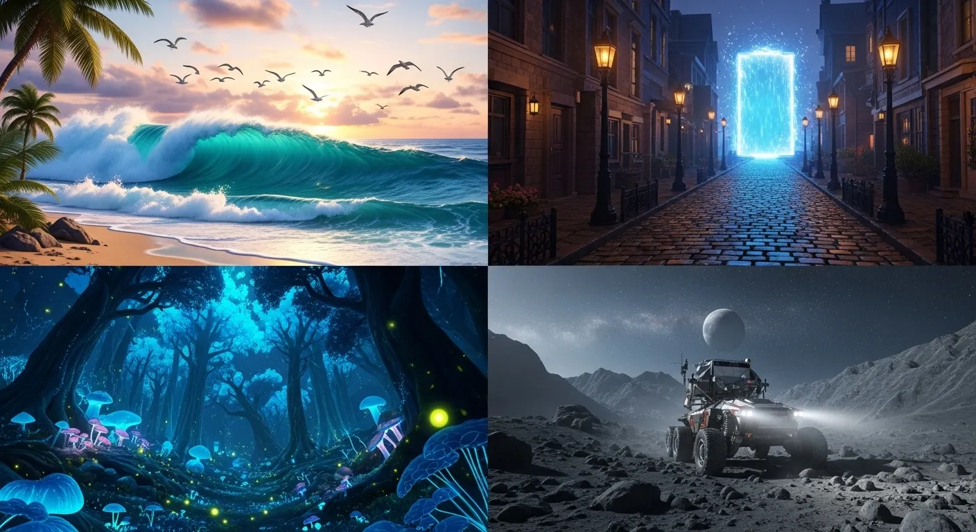 Ejemplos de mundos 3D generados por inteligencia artificial con Google Project Genie