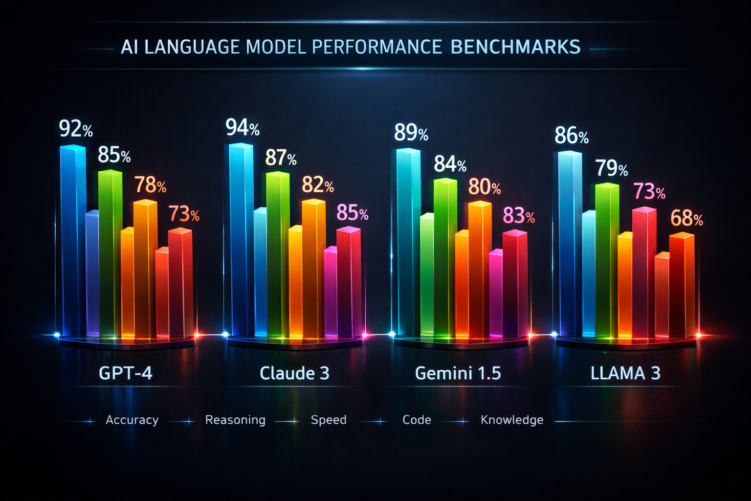 Barras comparativas de benchmarks entre los principales modelos frontier occidentales y asiáticos