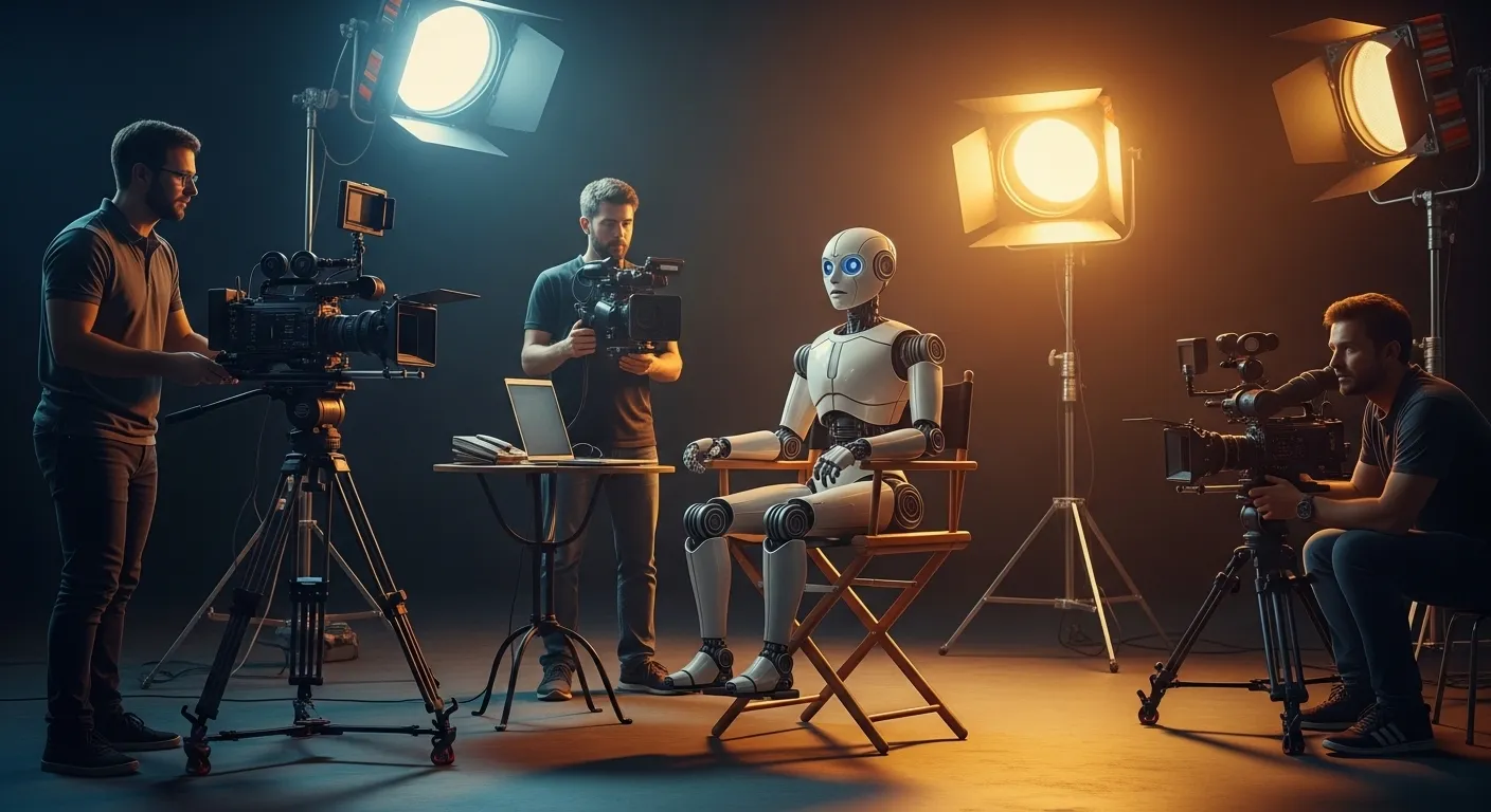 Representación conceptual del impacto de la IA generativa de vídeo en la industria creativa