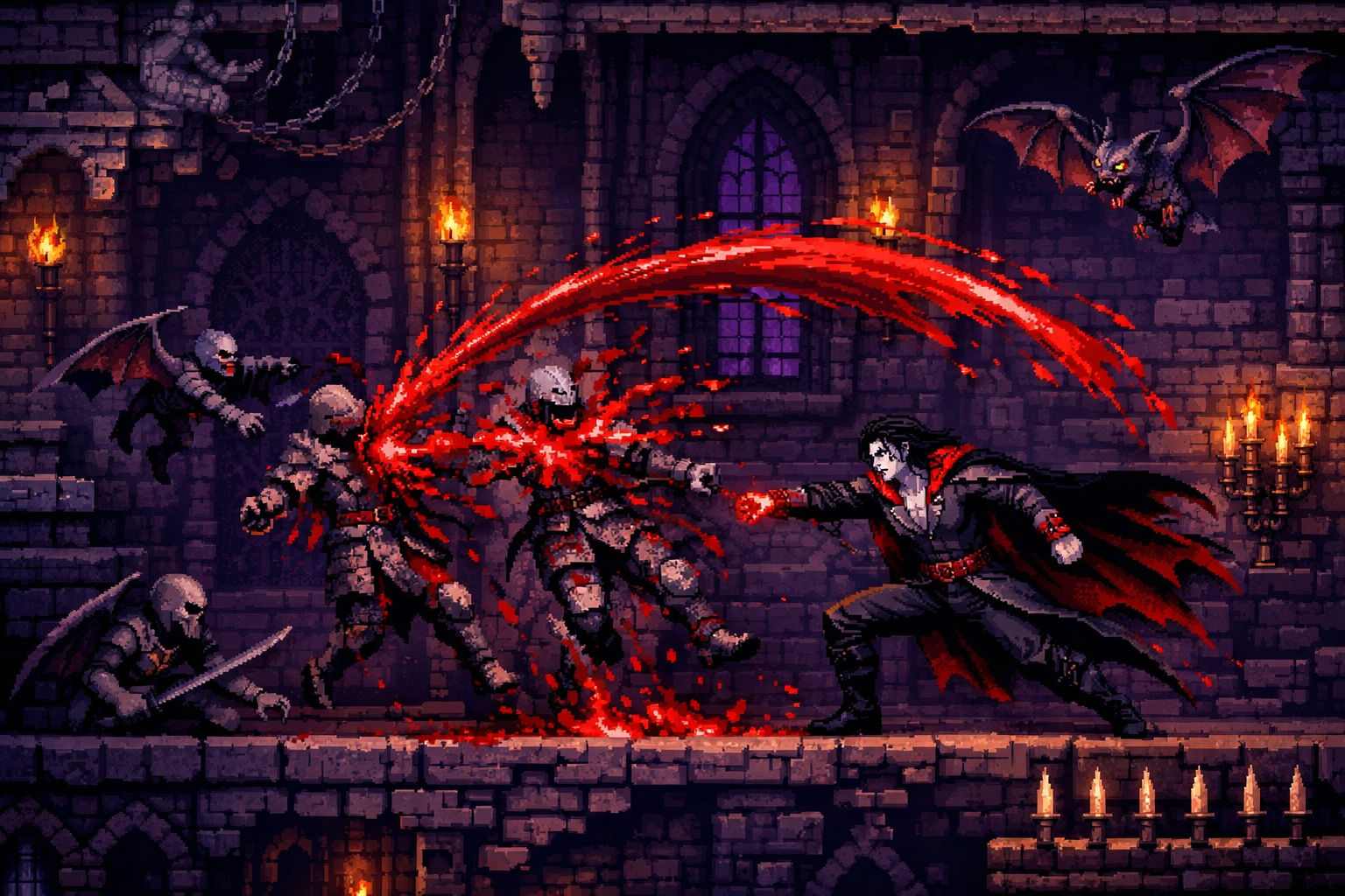 Legacy of Kain Ascendance gameplay combate metroidvania pixel art