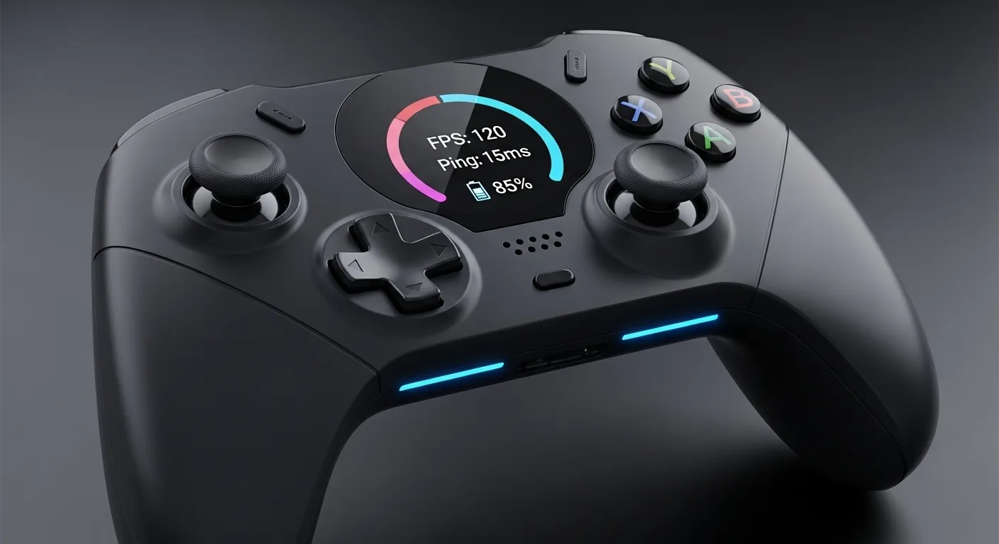 Detalle de los mandos con pantalla integrada de la Legion Go Fold