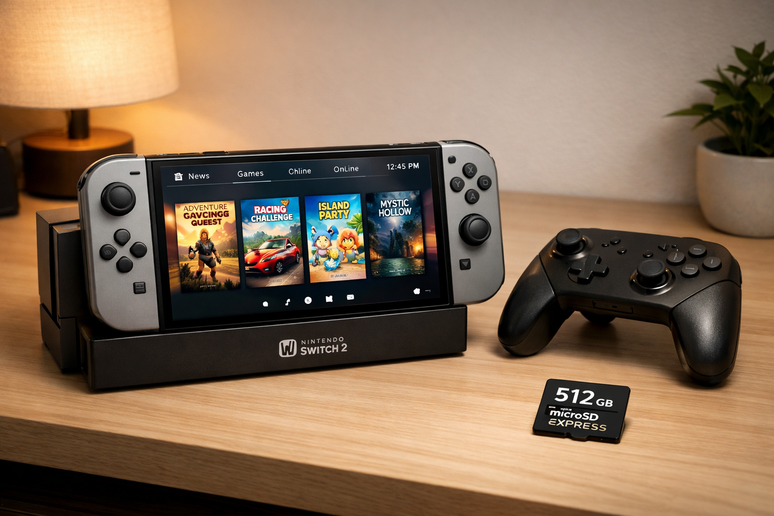 Nintendo Switch 2 con Pro Controller y microSD Express