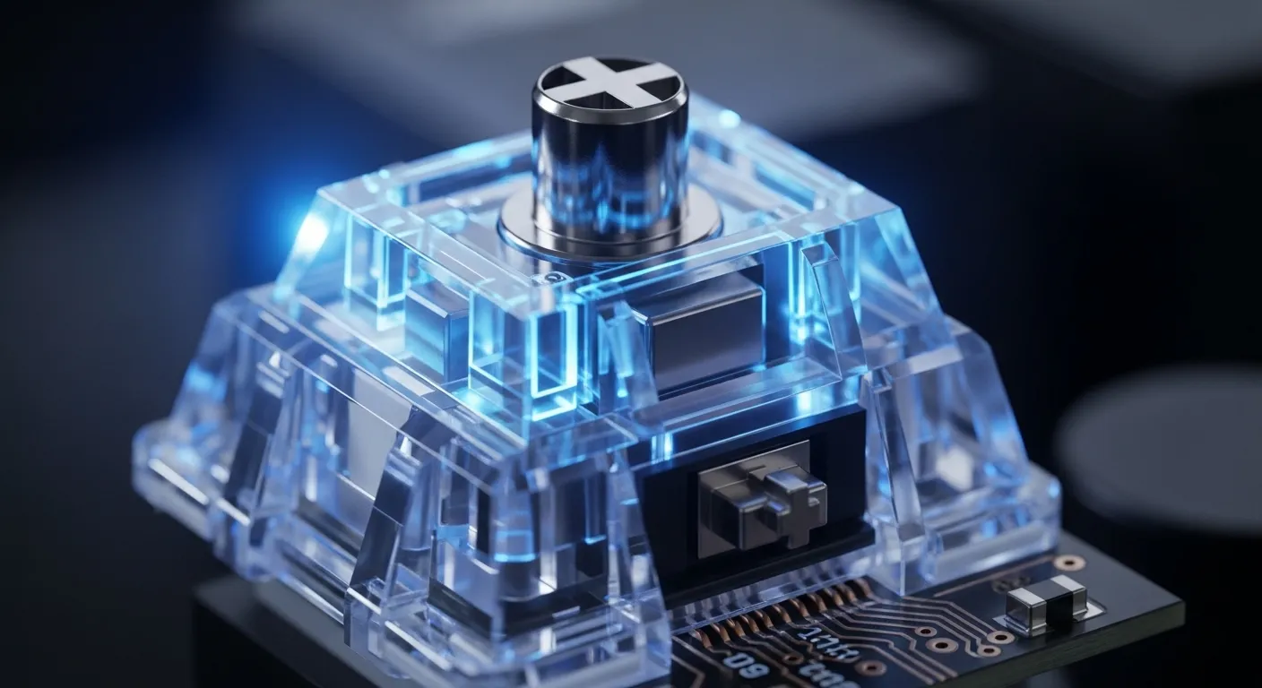 Detalle de switch magnético Hall Effect para teclado gaming