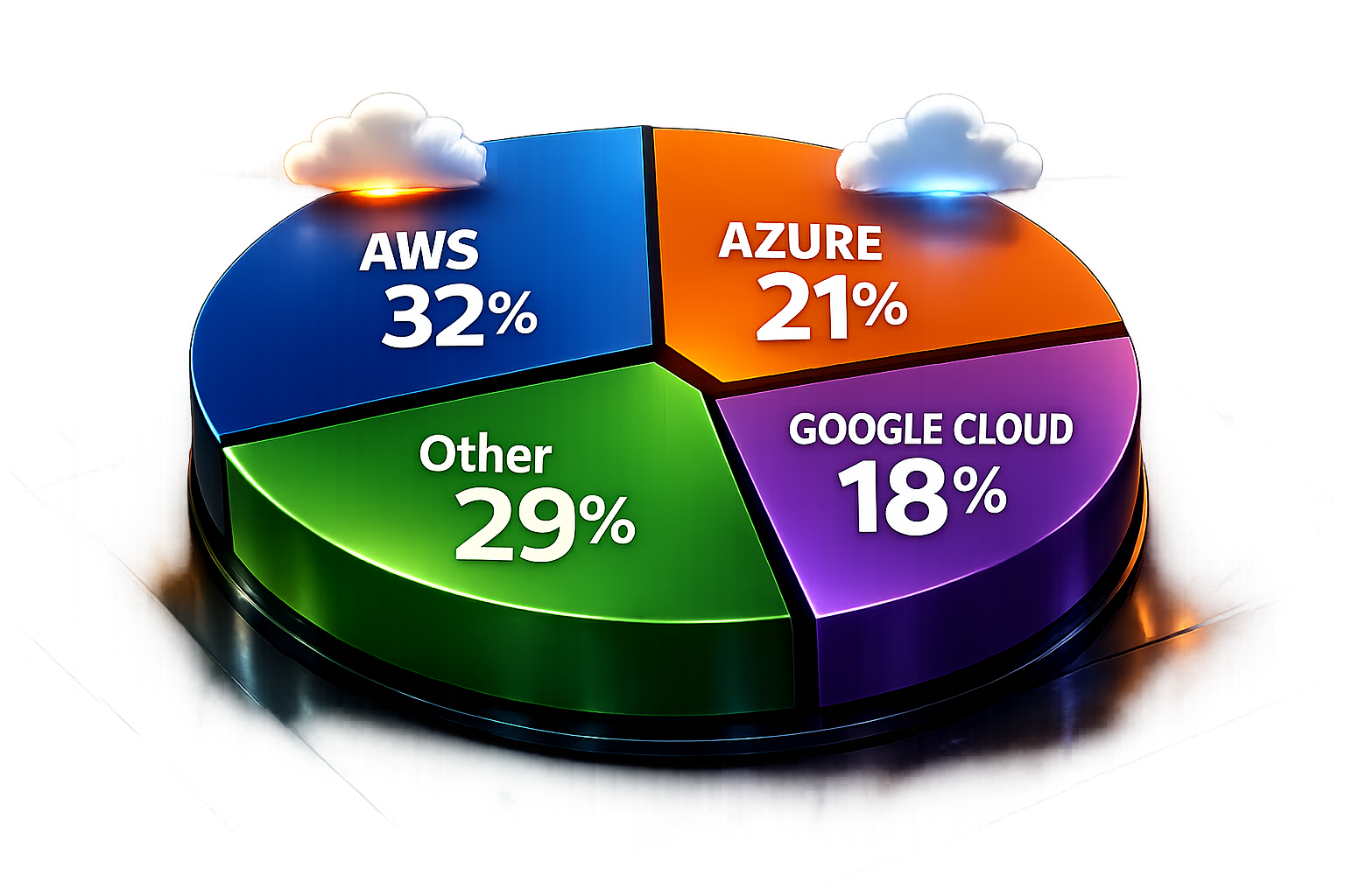 Mapa comparativo del mercado hyperscaler cloud IA con AWS, Azure, Google Cloud y la posible entrada de un cuarto competidor en 2026