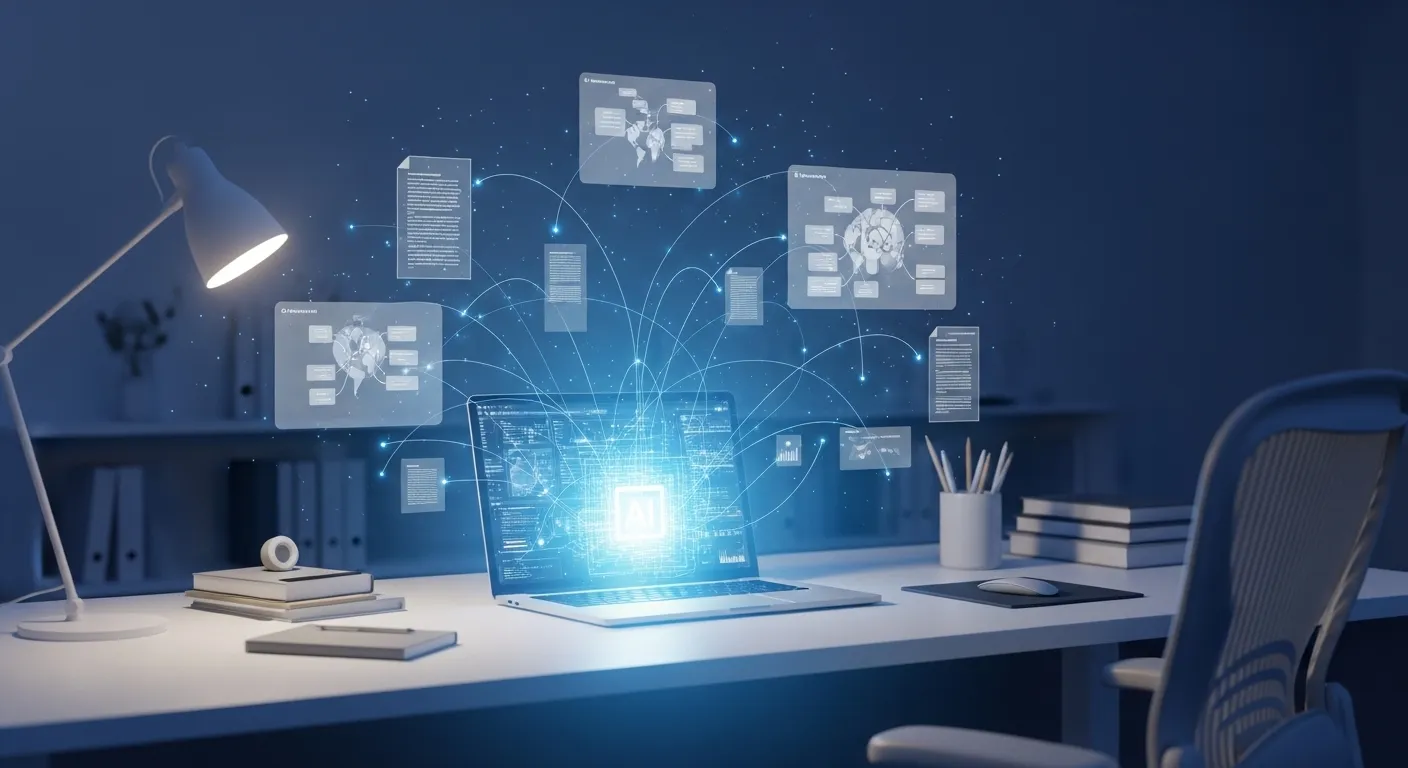 Interfaz de Google NotebookLM con documentos, podcasts y mapas mentales generados por IA