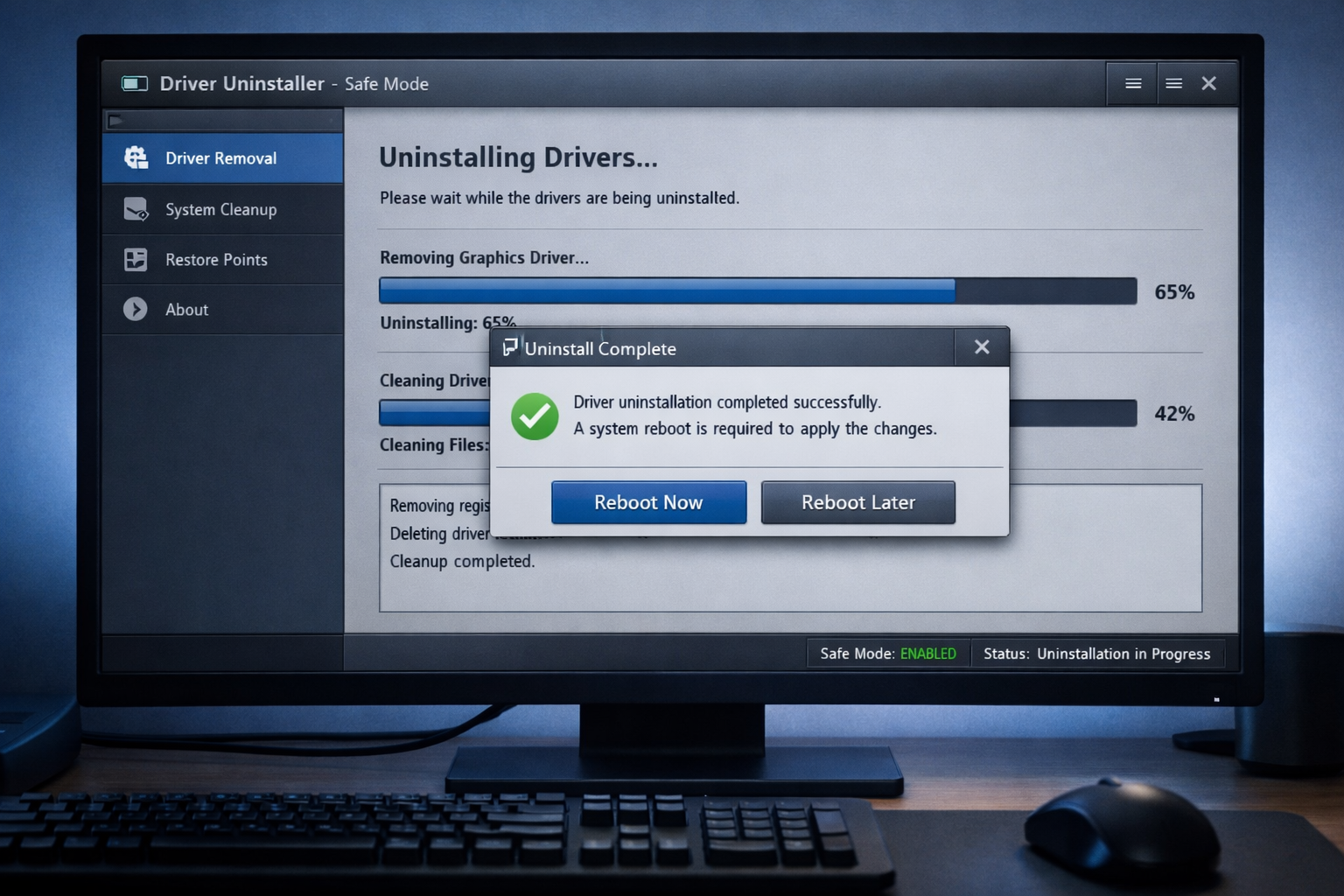 Display Driver Uninstaller DDU reinstalación limpia driver NVIDIA Windows 11