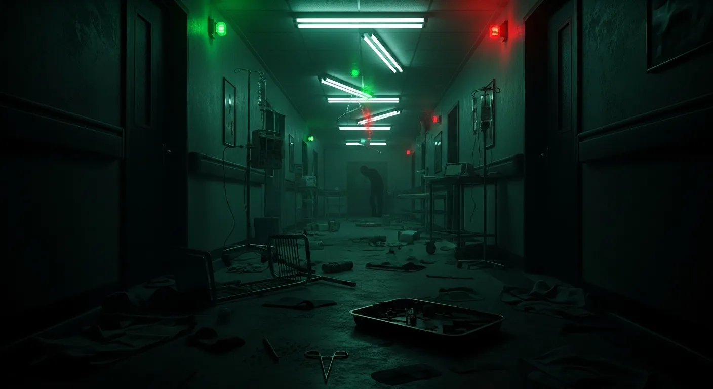 Escena de gameplay de Resident Evil Requiem mostrando el ambiente terrorífico del Hotel Wrenwood