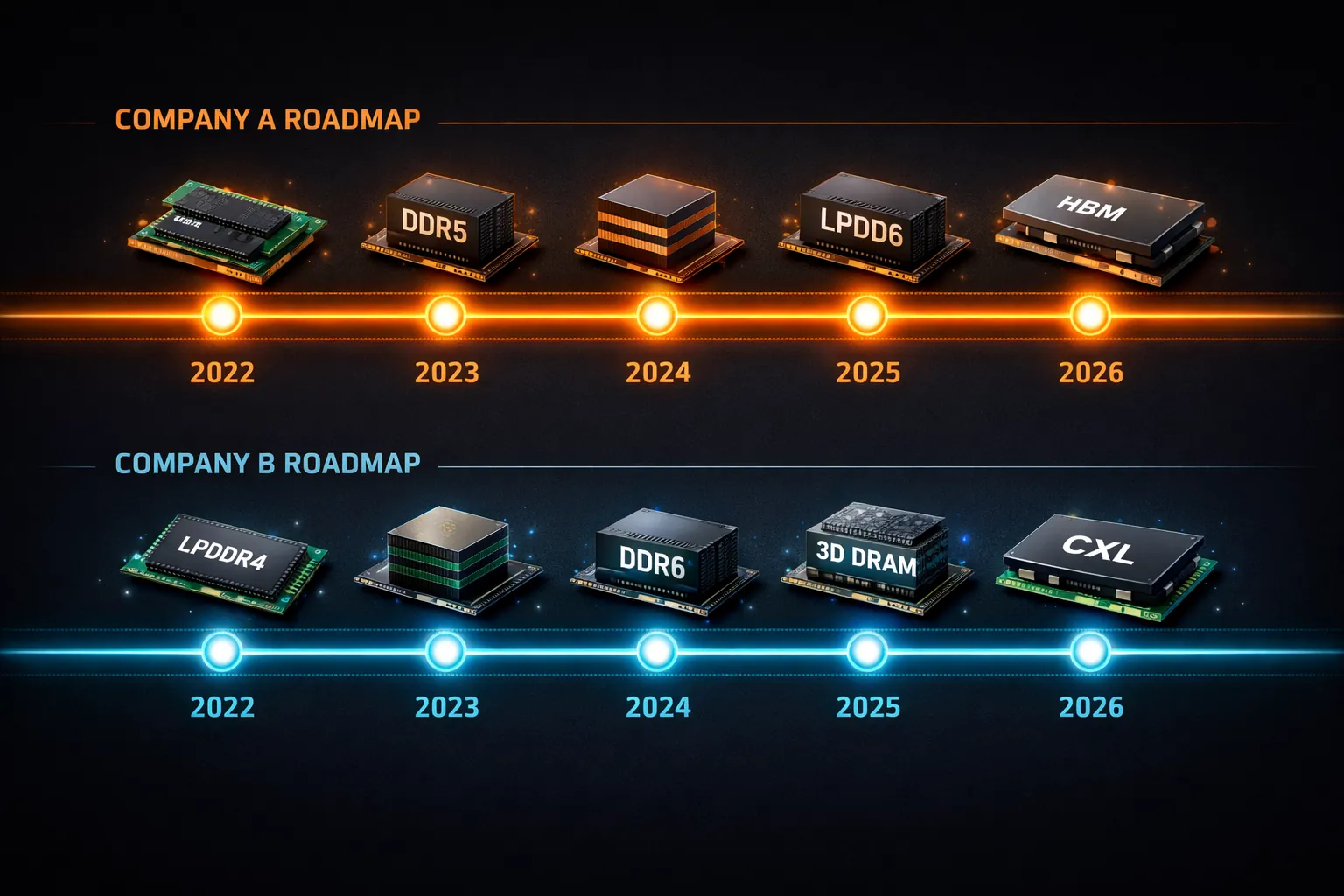 Roadmap comparativo de Samsung SK Hynix y Micron HBM4E HBM5 zHBM 2026 a 2030