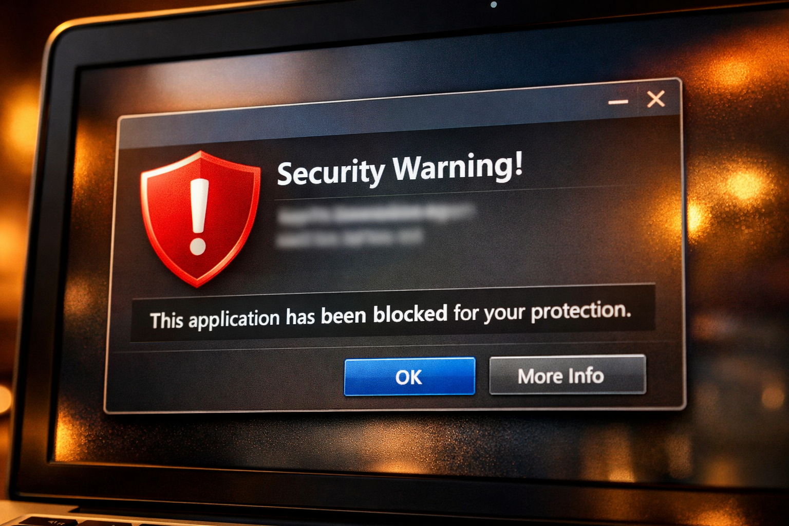 Captura de la alerta de Windows Security bloqueando TS4_Launcher_x64.exe por firma digital no verificada tras el parche 1.126