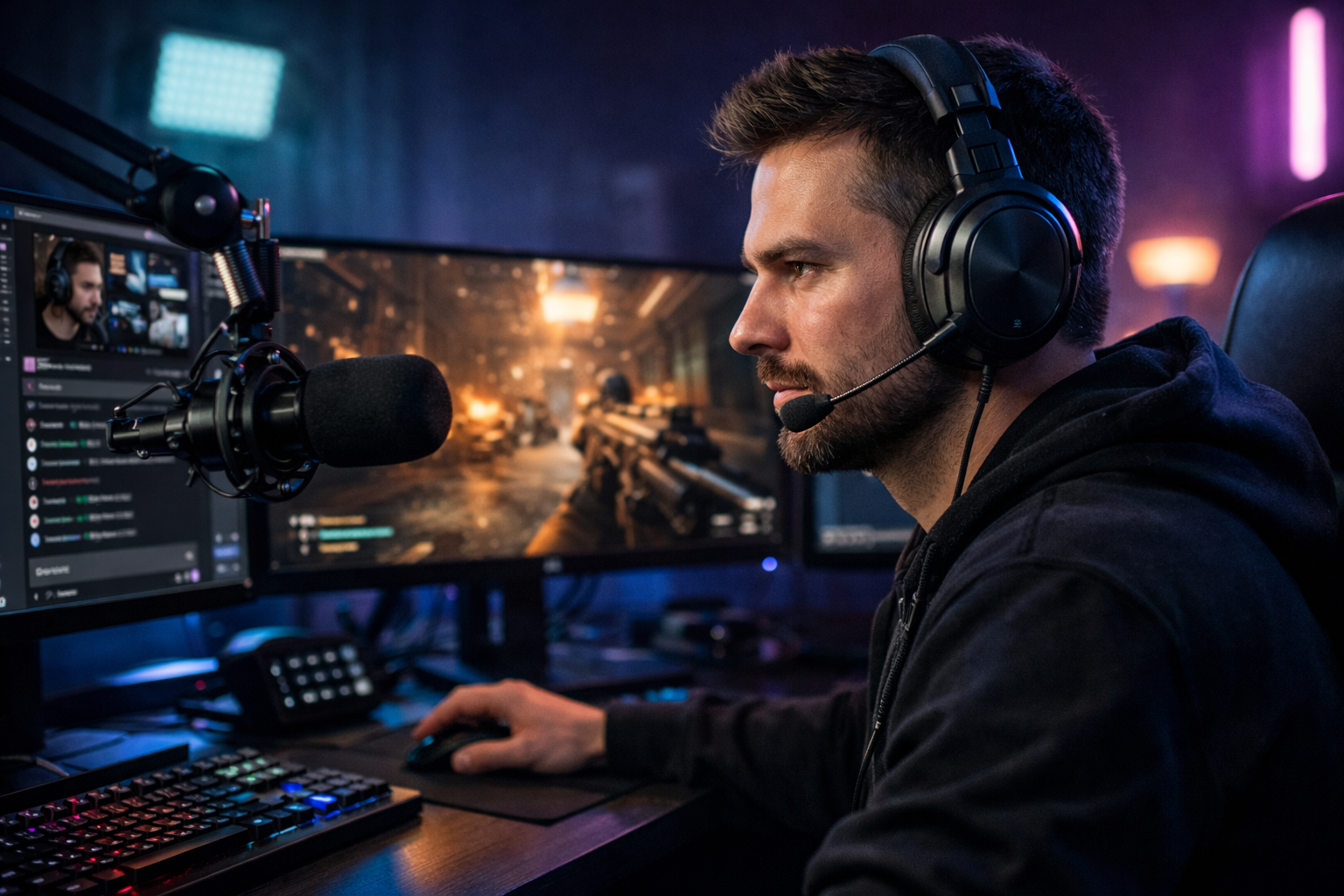 Streamer usando los SteelSeries Arctis Nova Elite en directo