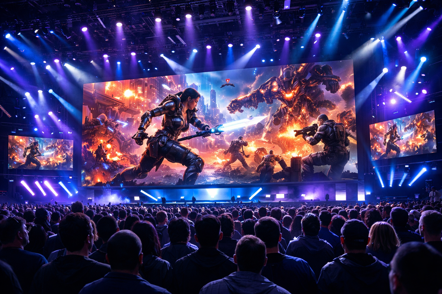 Escenario del Summer Game Fest 2026 con público y pantalla gigante