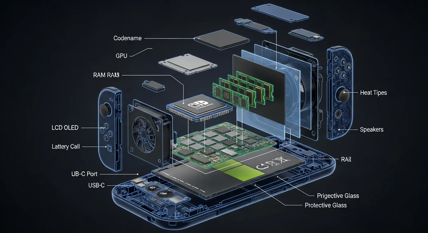 Especificaciones técnicas de Nintendo Switch 2 con GPU Ampere y pantalla 120Hz
