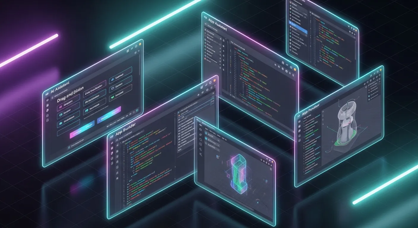 Logos y pantallas de las principales herramientas de vibe coding como Cursor, Lovable y Bolt